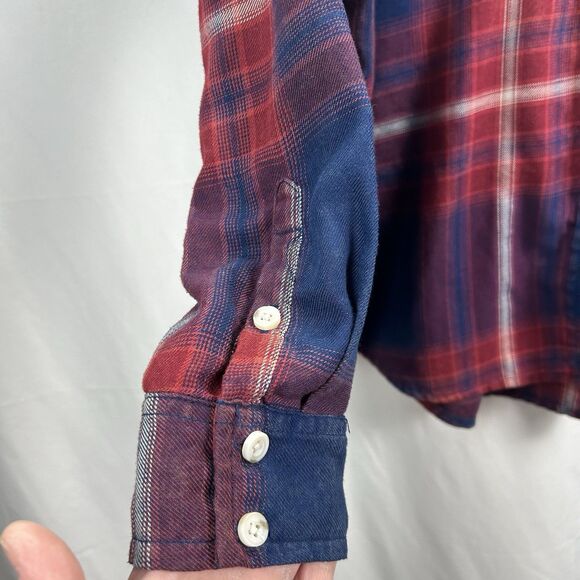 Mossimo Supply Co Flannel Shirt Women's XL Boyfriend Fit Multi Color Plaid - Picture 3 of 8